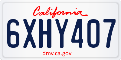 CA license plate 6XHY407