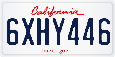 CA license plate 6XHY446