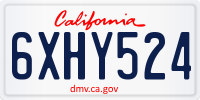 CA license plate 6XHY524