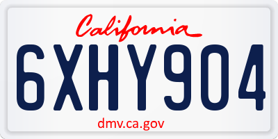 CA license plate 6XHY904