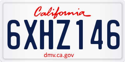 CA license plate 6XHZ146