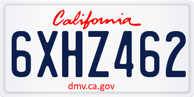 CA license plate 6XHZ462