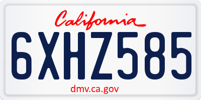 CA license plate 6XHZ585