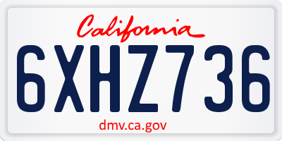 CA license plate 6XHZ736
