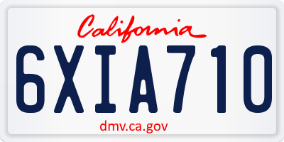 CA license plate 6XIA710