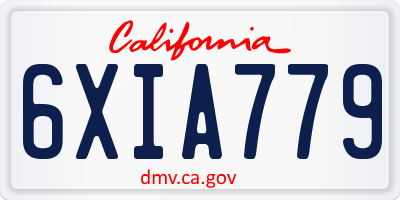 CA license plate 6XIA779