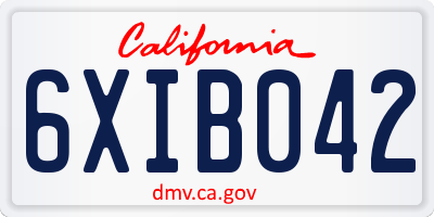 CA license plate 6XIB042