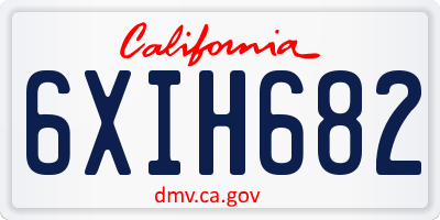 CA license plate 6XIH682