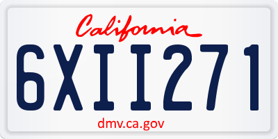 CA license plate 6XII271