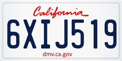 CA license plate 6XIJ519