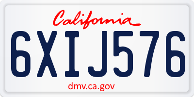 CA license plate 6XIJ576