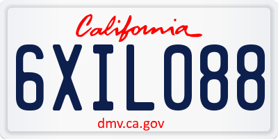 CA license plate 6XIL088
