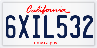 CA license plate 6XIL532