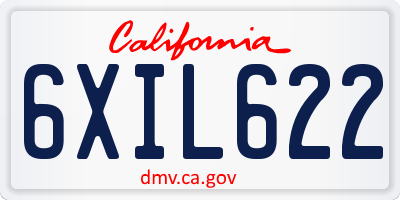 CA license plate 6XIL622