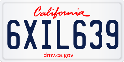 CA license plate 6XIL639
