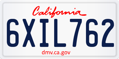 CA license plate 6XIL762