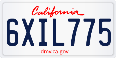 CA license plate 6XIL775