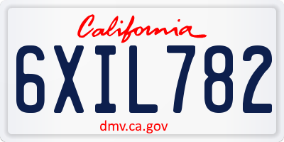 CA license plate 6XIL782