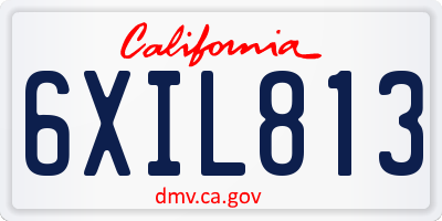 CA license plate 6XIL813