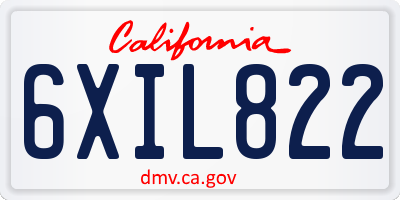 CA license plate 6XIL822