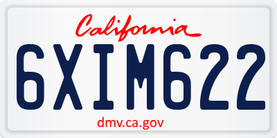 CA license plate 6XIM622