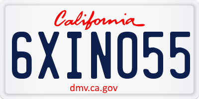 CA license plate 6XIN055