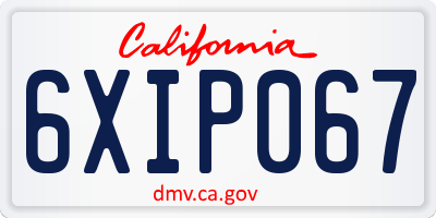 CA license plate 6XIP067