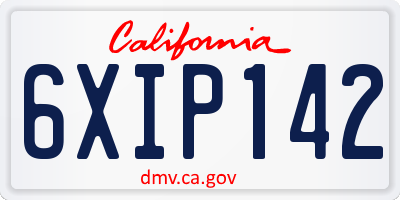 CA license plate 6XIP142