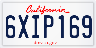 CA license plate 6XIP169