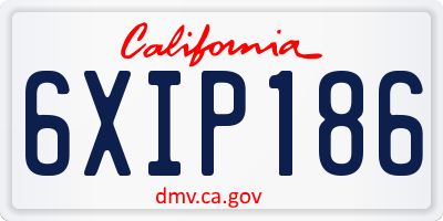 CA license plate 6XIP186