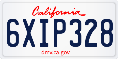 CA license plate 6XIP328