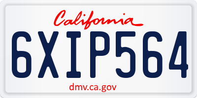 CA license plate 6XIP564