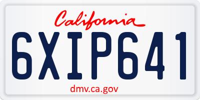 CA license plate 6XIP641