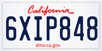 CA license plate 6XIP848