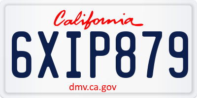 CA license plate 6XIP879