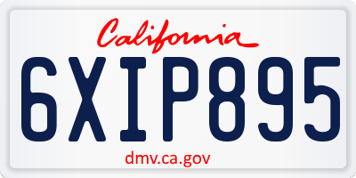 CA license plate 6XIP895