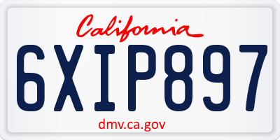 CA license plate 6XIP897