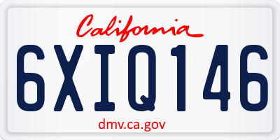 CA license plate 6XIQ146