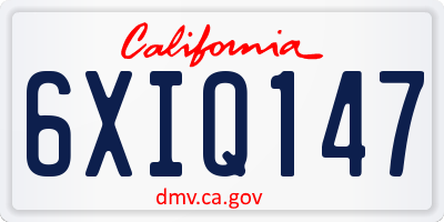 CA license plate 6XIQ147