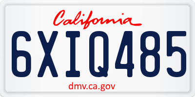 CA license plate 6XIQ485