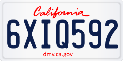 CA license plate 6XIQ592