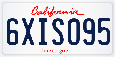 CA license plate 6XIS095