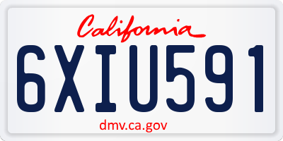 CA license plate 6XIU591