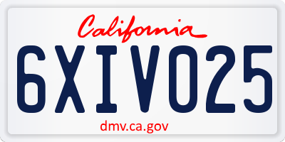 CA license plate 6XIV025
