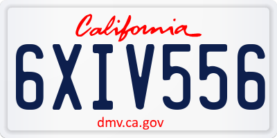 CA license plate 6XIV556