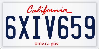 CA license plate 6XIV659