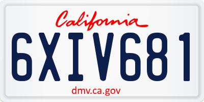 CA license plate 6XIV681