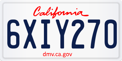 CA license plate 6XIY270
