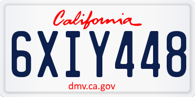 CA license plate 6XIY448