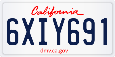 CA license plate 6XIY691